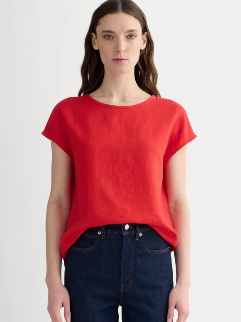 Everlane Red Muscle Tee Linen